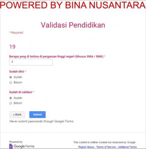 Validasi Pendidikan sekolah SMK 3